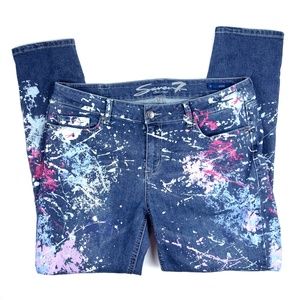 COPY - Seven7 Paint Splatter Skinny Jeans Sz 16 (38x30)